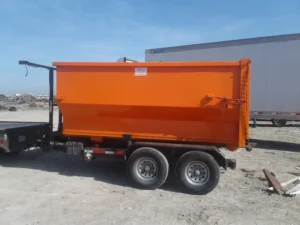 Orange dumpster